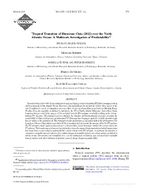 Tropical Transition of Hurricane Chris (2012) Over the North Atlantic Ocean: a Multiscale Investigation of Predictability
