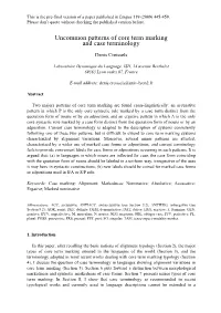 Uncommon Patterns of Core Term Marking and Case Terminology