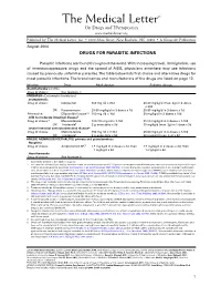 Drugs for Parasitic Infections