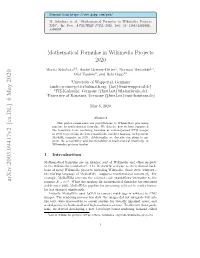 Mathematical Formulae in Wikimedia Projects 2020”