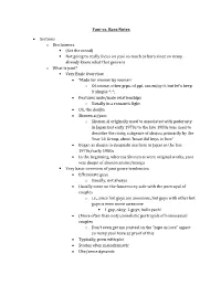 Yaoi Vs. Bara Notes • Sections O Disclaimers (Set the Mood) Not