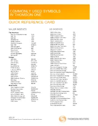 Commonly Used Symbols Quick Reference Card