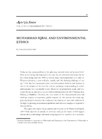 Muhammad Iqbal and Environmental Ethics