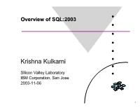 Overview of SQL:2003