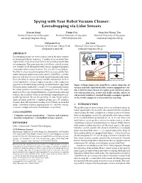 Spying with Your Robot Vacuum Cleaner: Eavesdropping Via Lidar Sensors
