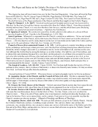 The Popes and Saints on the Catholic Doctrine of No Salvation Outside the Church by Raymond Taouk