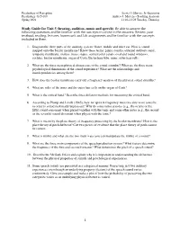 1 Study Guide for Unit 5 (Hearing, Audition, Music and Speech). Be