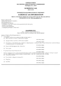 Schedule 14A Schedule 14A Information