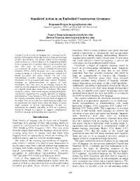 Simulated Action in an Embodied Construction Grammar