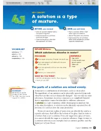 A Solution Is a Type of Mixture