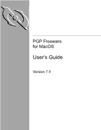 PGP 7.0 Mac Users Guide
