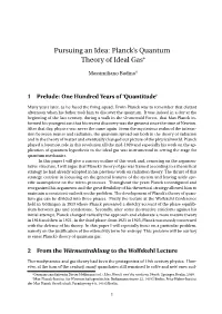 Planck's Quantum Theory of Ideal