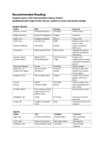 Recommended Reading Original Source: JCSP Demonstration Library Project Updated Format: Ruby Crocker-Dunne, Student in Lucan Community College