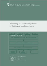 Refactoring of Security Antipatterns in Distributed Java Components