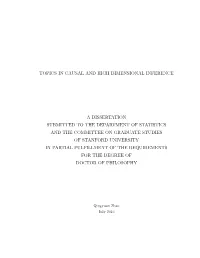 Topics in Causal and High Dimensional Inference