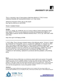 Homozygous Single Base Deletion in TUSC3 Causes Intellectual Disability with Developmental Delay in an Omani Family
