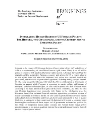 Integrating Human Rights in Us Foreign Policy: the History, the Challenges, and the Criteria for an Effective Policy