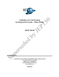 Guidelines for Unit Packing for Integrated Circuits - Tubes (Rails)