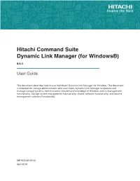 Hitachi Command Suite Dynamic Link Manager (For Windows®) User Guide