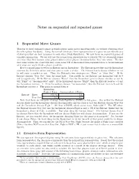 Notes on Sequential and Repeated Games