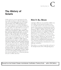 The History of Solaris