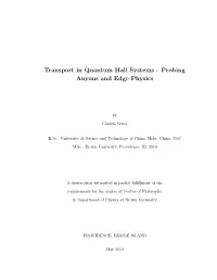 Transport in Quantum Hall Systems : Probing Anyons and Edge Physics