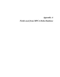Appendix A. Fields Used from MPCA Delta Database