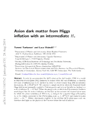 Axion Dark Matter from Higgs Inflation with an Intermediate H∗