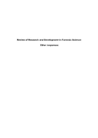 Review of Research and Development in Forensic Science