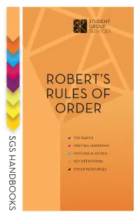 Robert's Rules of Order