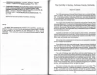 The Civil War in Murray, Calloway County, Kentucky