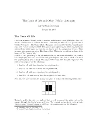 The Game of Life and Other Cellular Automata