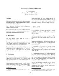The Simple Firmware Interface