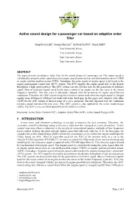 Active Sound Design for a Passenger Car Based on Adaptive Order Filter