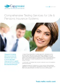 Comprehensive Testing Services for Life & Pensions Insurance Systems