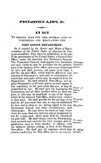 Laws Instructions and Forms, for the Regulation of the Post-Office