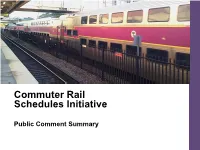 MBTA Commuter Rail Schedules Initiative