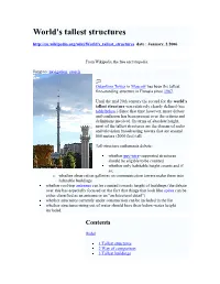 World's Tallest Structures Date : January, 2.2006