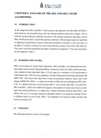 CHAPTER 9: ANALYSIS of the SHA and SHA-L HASH ALGORITHMS