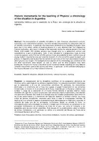 Historic Instruments for the Teaching of Physics
