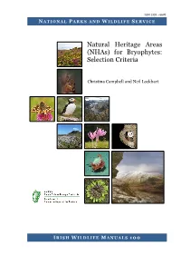 Natural Heritage Areas (Nhas) for Bryophytes: Selection Criteria