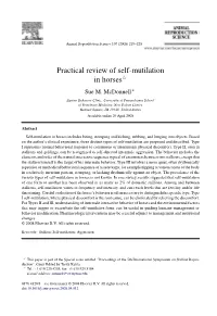 Practical Review of Self-Mutilation in Horsesଝ Sue M