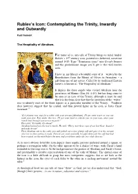Rublev's Icon: Contemplating the Trinity, Inwardly and Outwardly