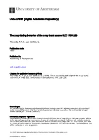 Letter to the Editor the X-Ray Timing Behavior of the X-Ray