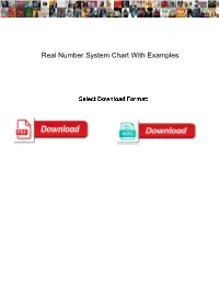 Real Number System Chart with Examples
