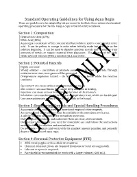 Standard Operating Guidelines for Using Aqua Regia