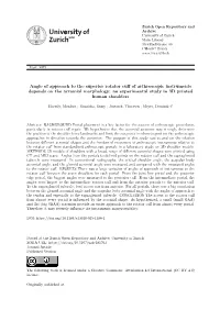 Angle of Approach to the Superior Rotator Cuff of Arthroscopic Instruments Depends on the Acromial Morphology: an Experimental Study in 3D Printed Human Shoulders