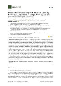 Application to Grape Powdery Mildew (Erysiphe Necator) in Vineyards