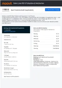 Bahn Linie RB18 Fahrpläne & Netzkarten