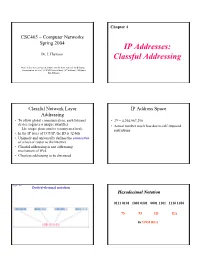 IP Addresses: Classful Addressing